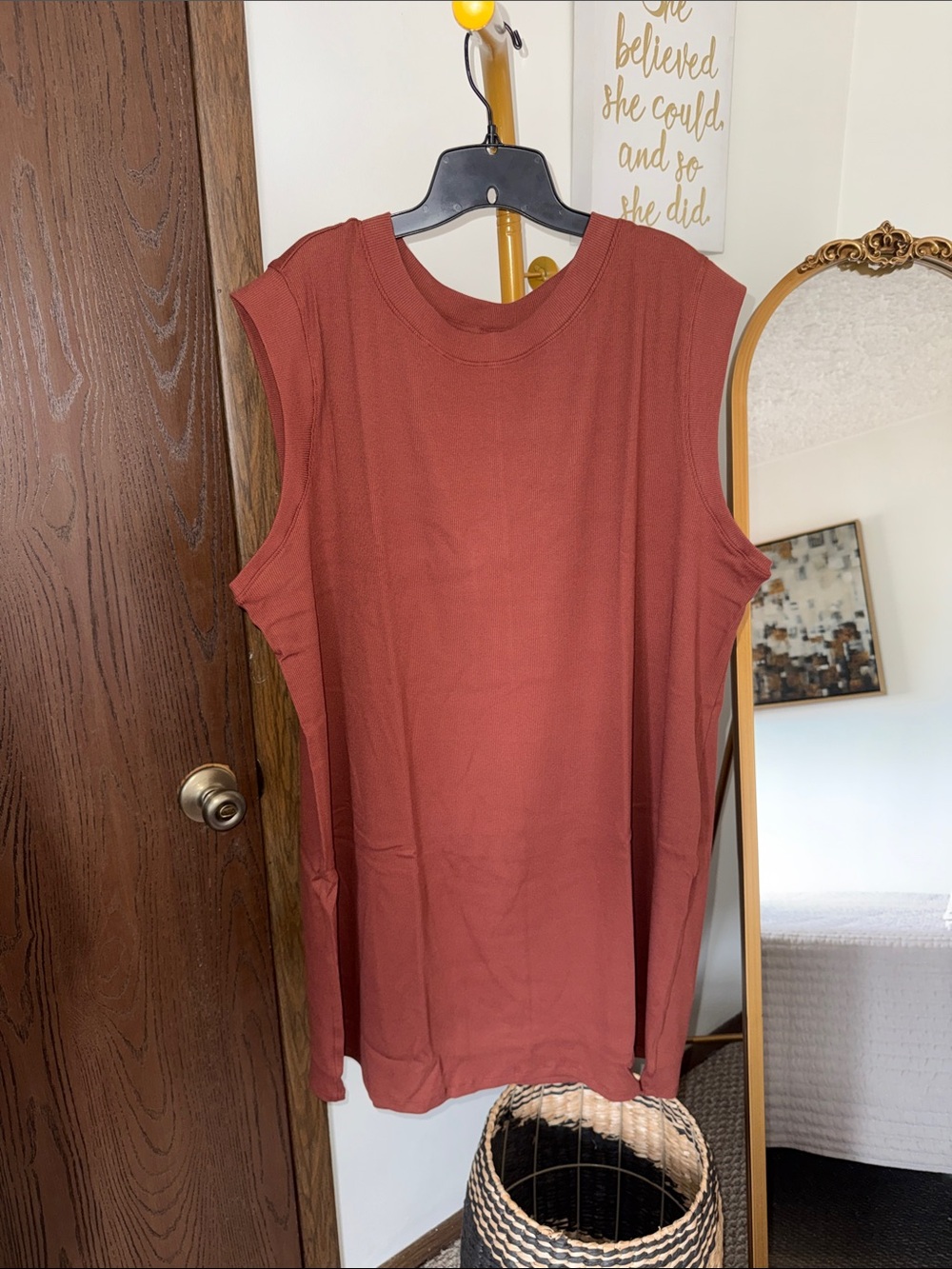 a new day Sleeveless Muscle Tee Dress in Rust